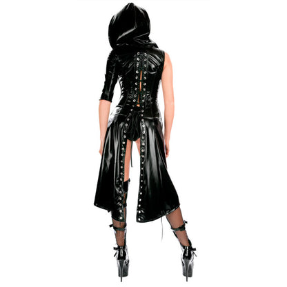 Pu Leather Gothic Head Hood Catsuit