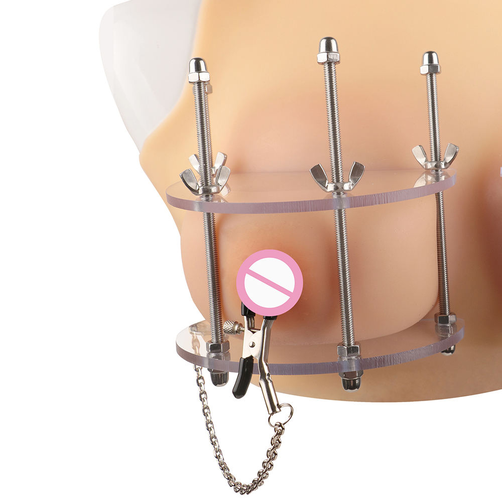 Adjustable Acrylic Breast Compression with Nipple Clamps