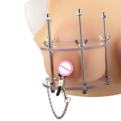 Adjustable Acrylic Breast Compression with Nipple Clamps