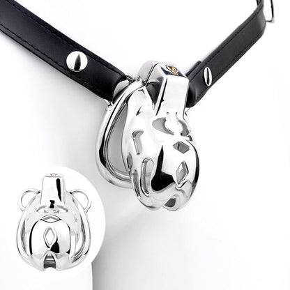 Heavy Premium Metal Strap Male Chastity Cage