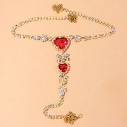 Luxury Romantic Red Heart Chain Thong