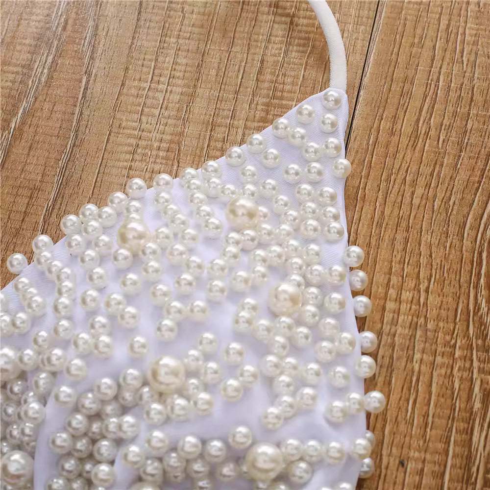 Beaded Pearl Bridal Bikini set