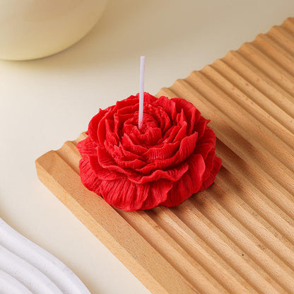Rose Sculpted Circle Candle