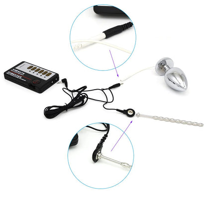Electro Massager Butt/Anal Plug with Urethra Plug