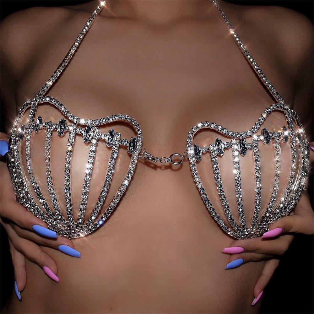 Crystal Cage Luxury Rhinestone Bra
