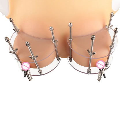 Adjustable Acrylic Breast Compression with Nipple Clamps
