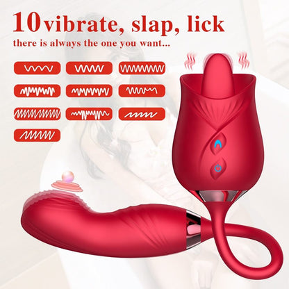 2 in 1 Man Ting Tongue Licking Thrusting Massager