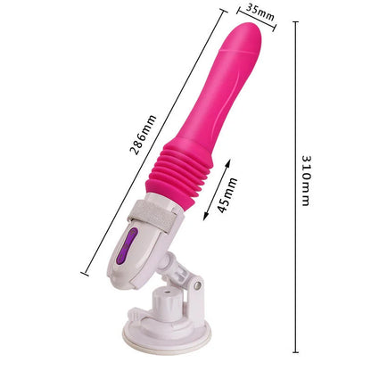 Telescopic Vibrator with Suction Cup Base | Thrusting &amp; Vibration Massager
