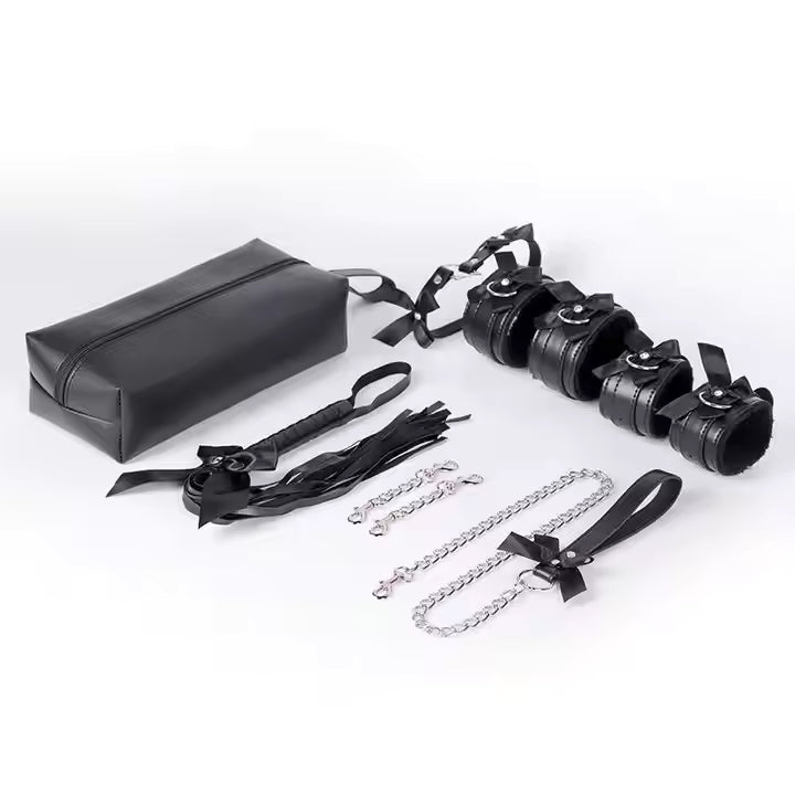 Cute Bow 7Pc BDSM Kit with Pouch