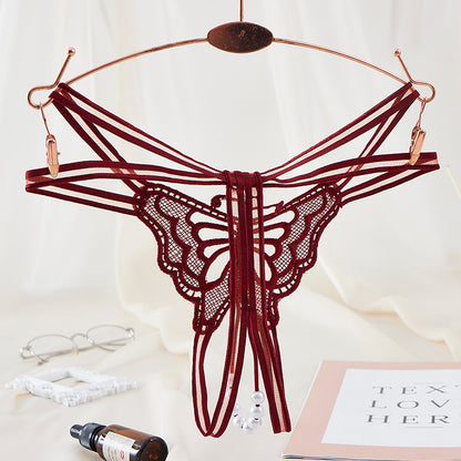 Butterfly Pearl Lace Thong