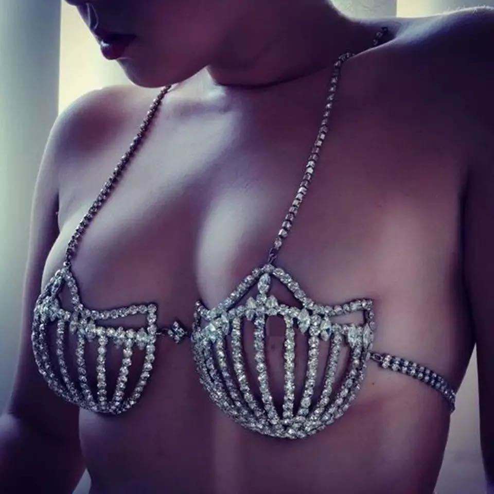 Crystal Cage Luxury Rhinestone Bra