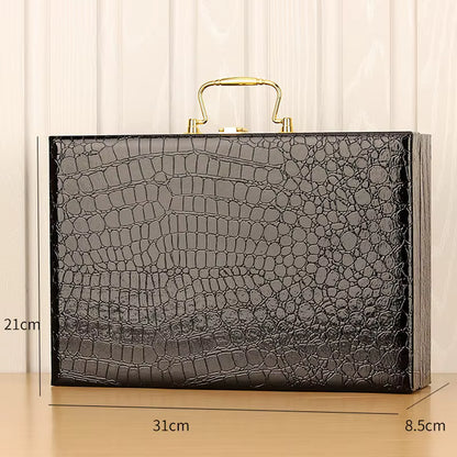 Premium MDF Wooden Storage Case with Luxury Leather Finish