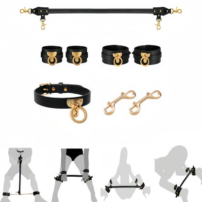 Luxury PU Leather Spreader Bar with Hand &amp; Anklecuff