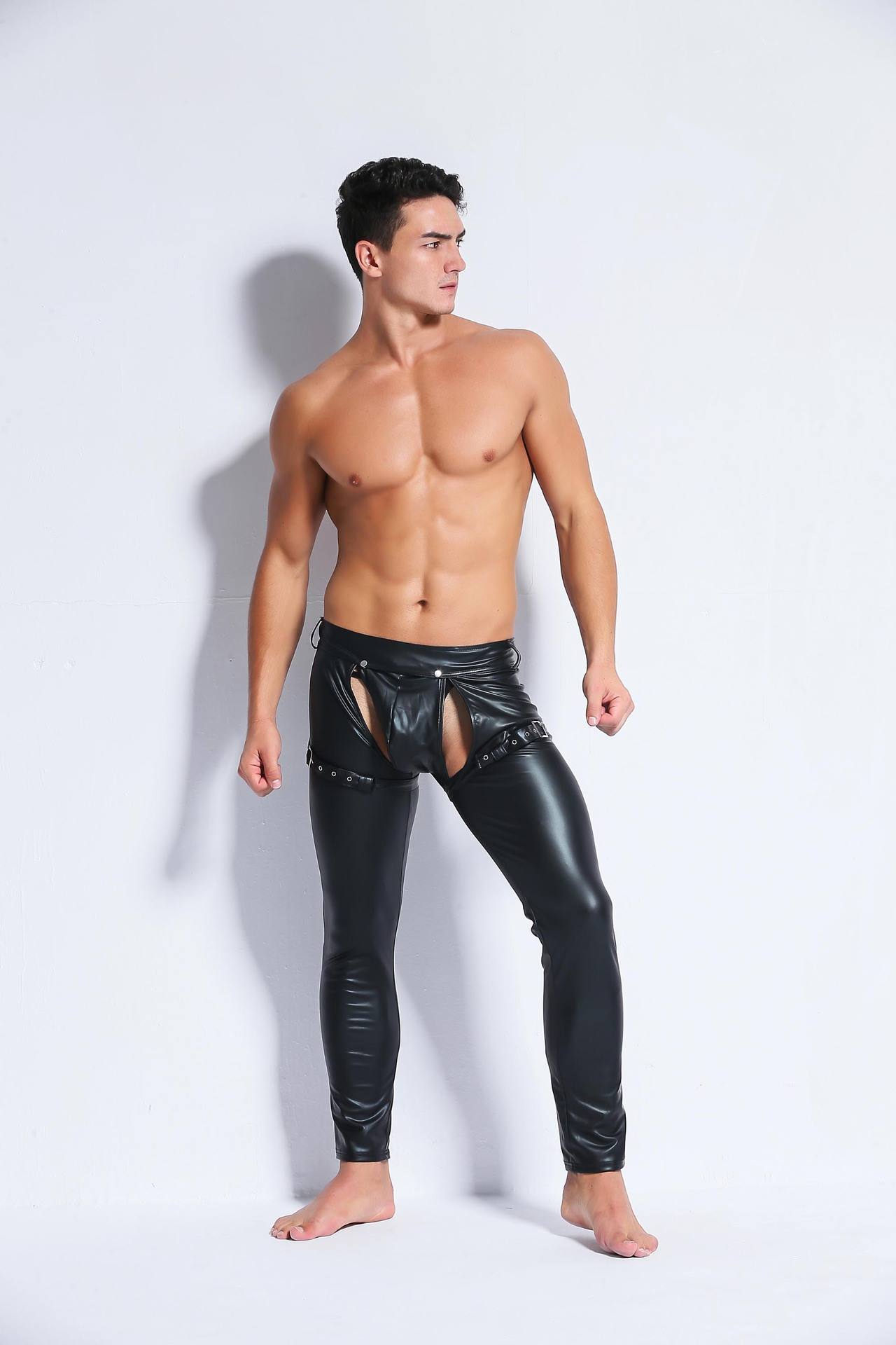 Men’s Matt Finish Open-Front Fetish Pants