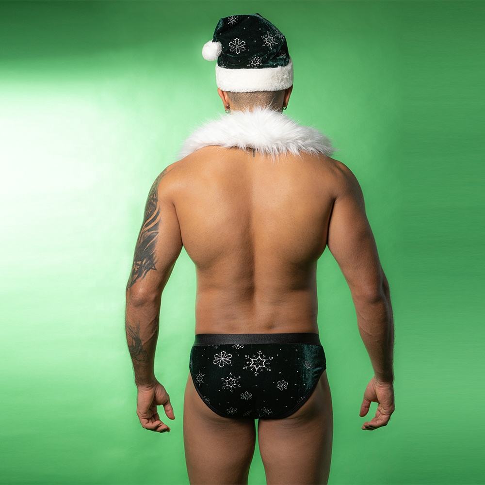 Men Furry Santa Roleplay Dress with Cap