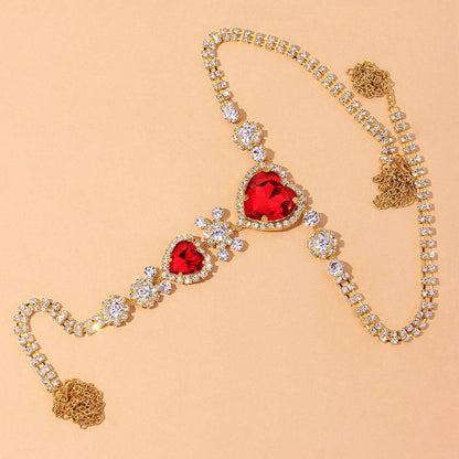 Luxury Romantic Red Heart Chain Thong