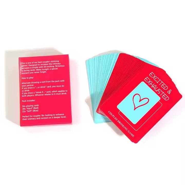 Excited &amp; Exhausted Couples Drinking Card Game