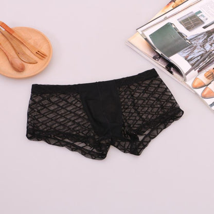 Sexy Men Fishnet Mesh Trunk