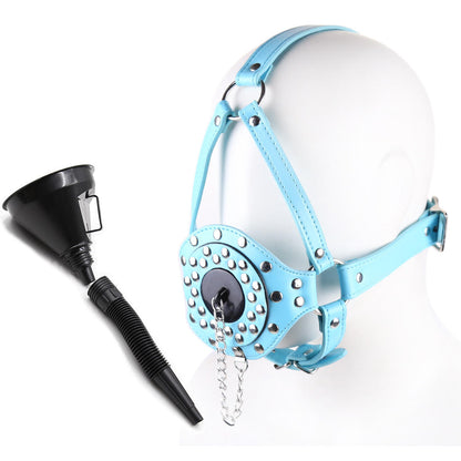 Funnel Studded Mouth Gag Head Bondage Set