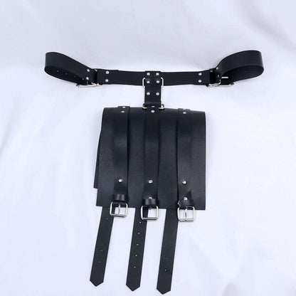 Leather Bondage Back Handcuff Restraint Harness