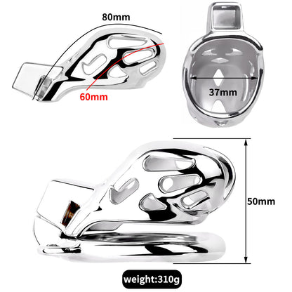 Heavy Premium Metal Strap Male Chastity Cage