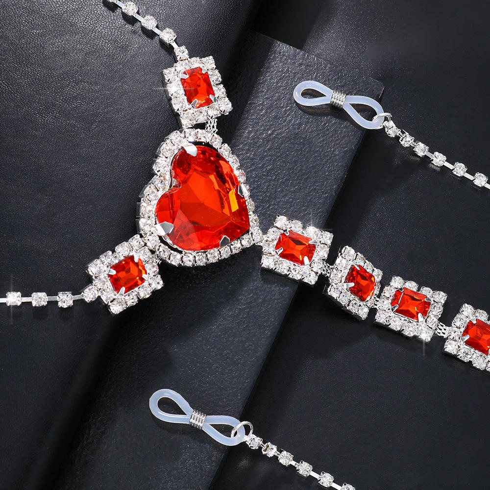 Red Crystal Drop Nipple Noose Necklace