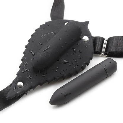 Silicone Vibrating Strap-On Harness