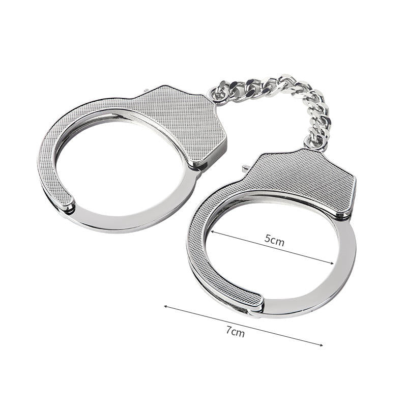Premium Silver Metal Handcuffs with Heart Key