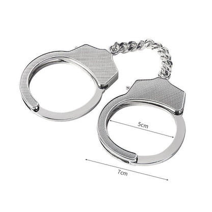 Premium Silver Metal Handcuffs with Heart Key