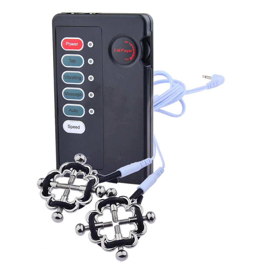 Electric Shock Nipple Clamp &amp; Butt Plug Set