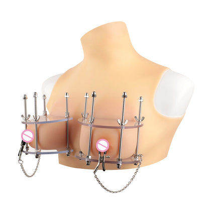 Adjustable Acrylic Breast Compression with Nipple Clamps