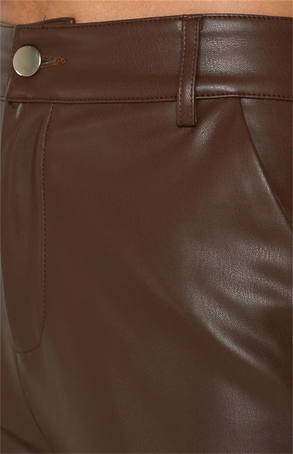 High-Waist Wide Leg Faux Leather Pant