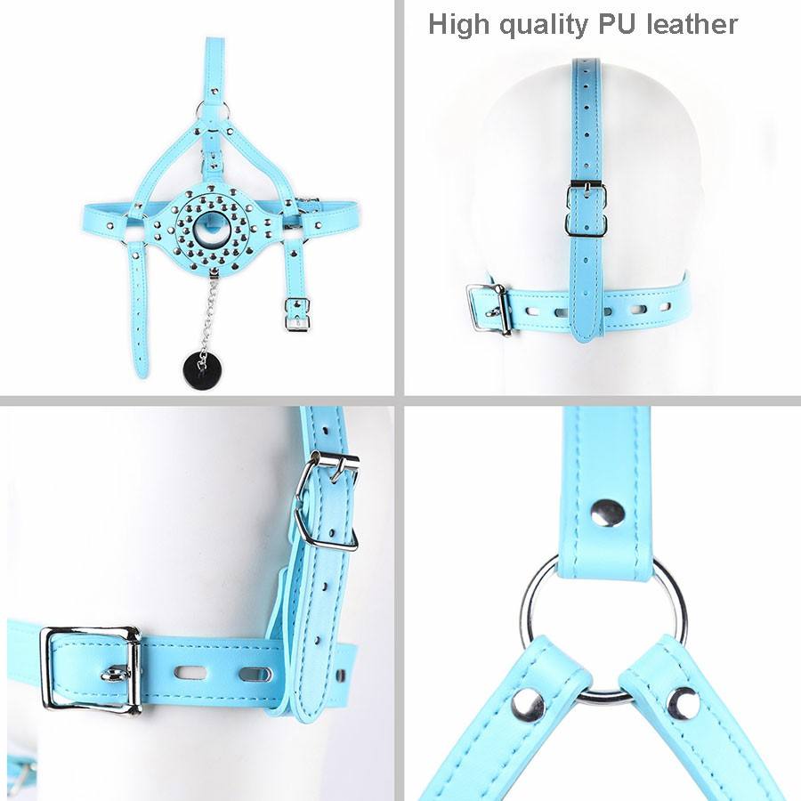 Funnel Studded Mouth Gag Head Bondage Set