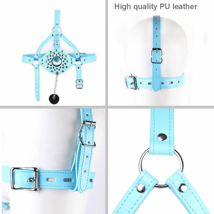 Funnel Studded Mouth Gag Head Bondage Set