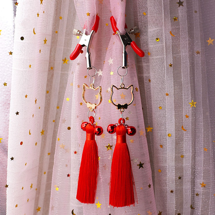 Teddy Hanging Nipple Clamps with Tassels