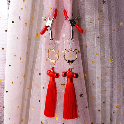 Teddy Hanging Nipple Clamps with Tassels