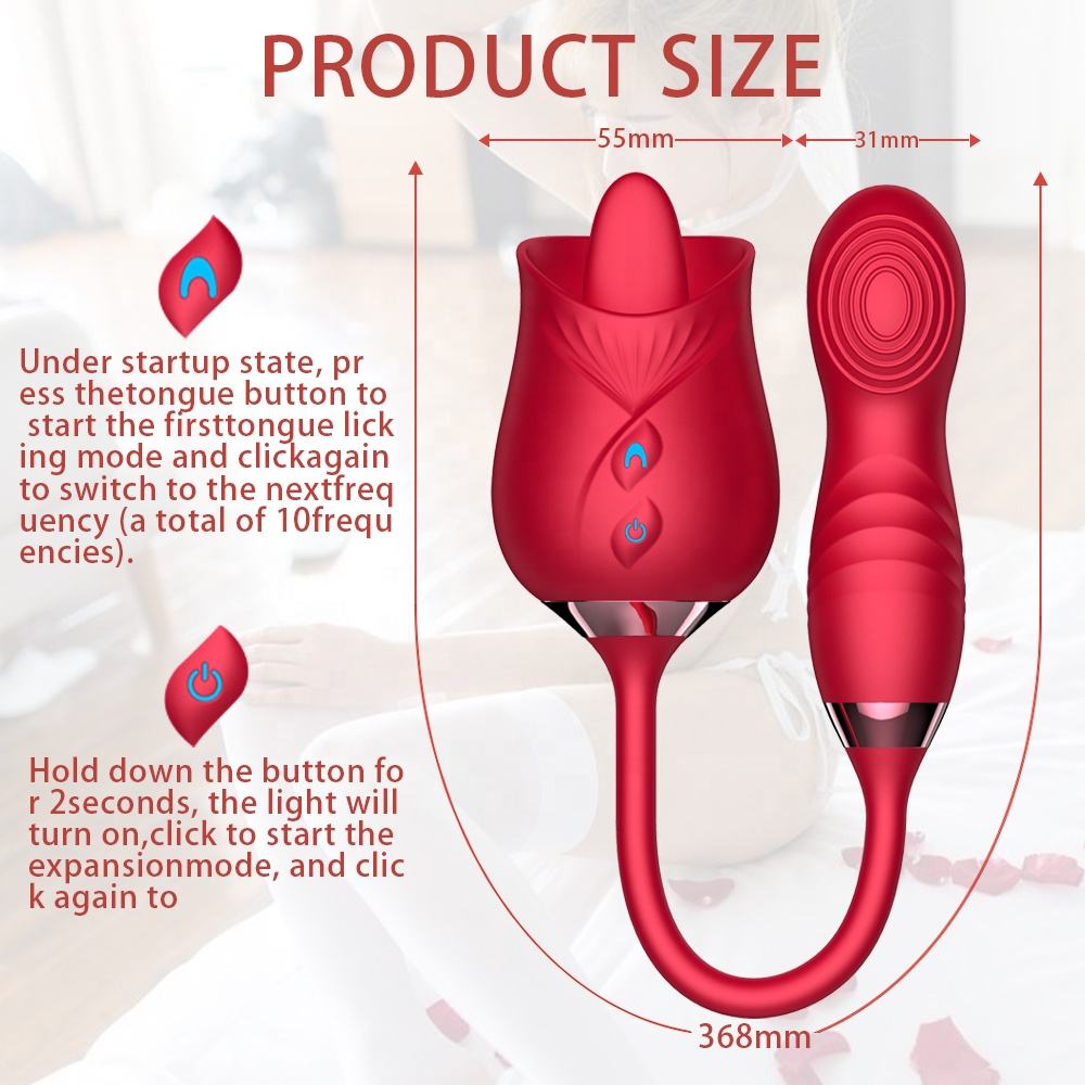 2 in 1 Man Ting Tongue Licking Thrusting Massager