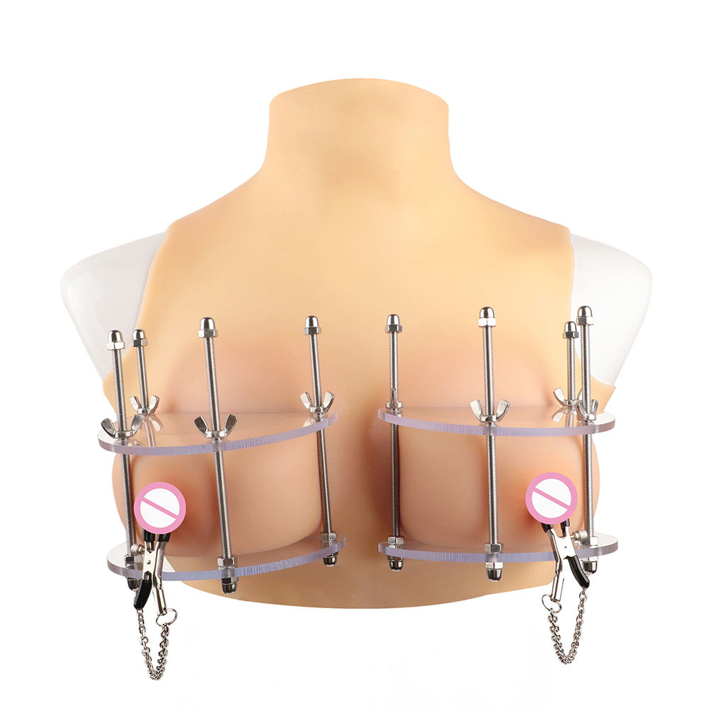 Adjustable Acrylic Breast Compression with Nipple Clamps
