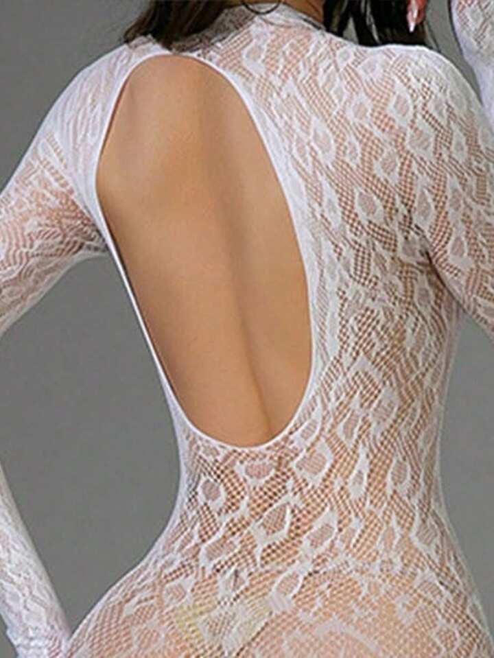 Leopard Fishnet Finger Cut Bodystocking
