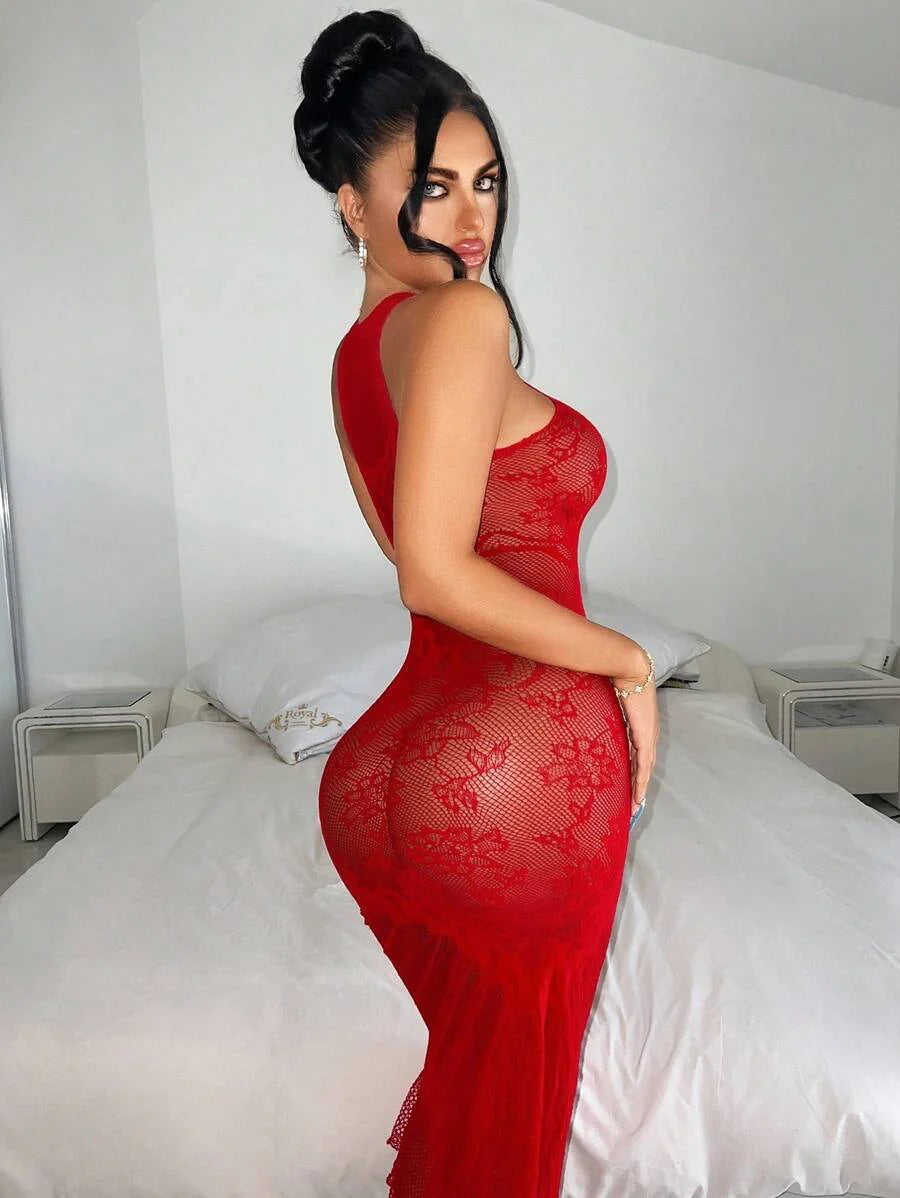 Sexy Sheer Bodycon Fishnet Dress