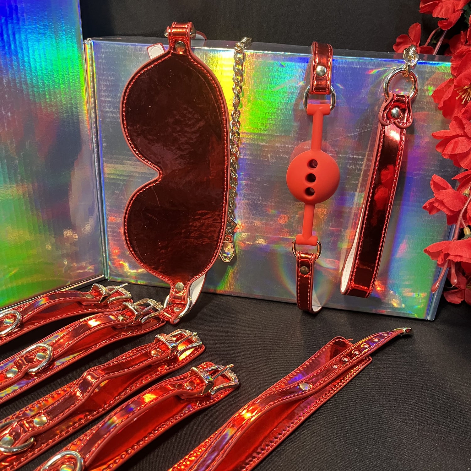 10Pc Shiny Bondage Restraint BDSM KIT