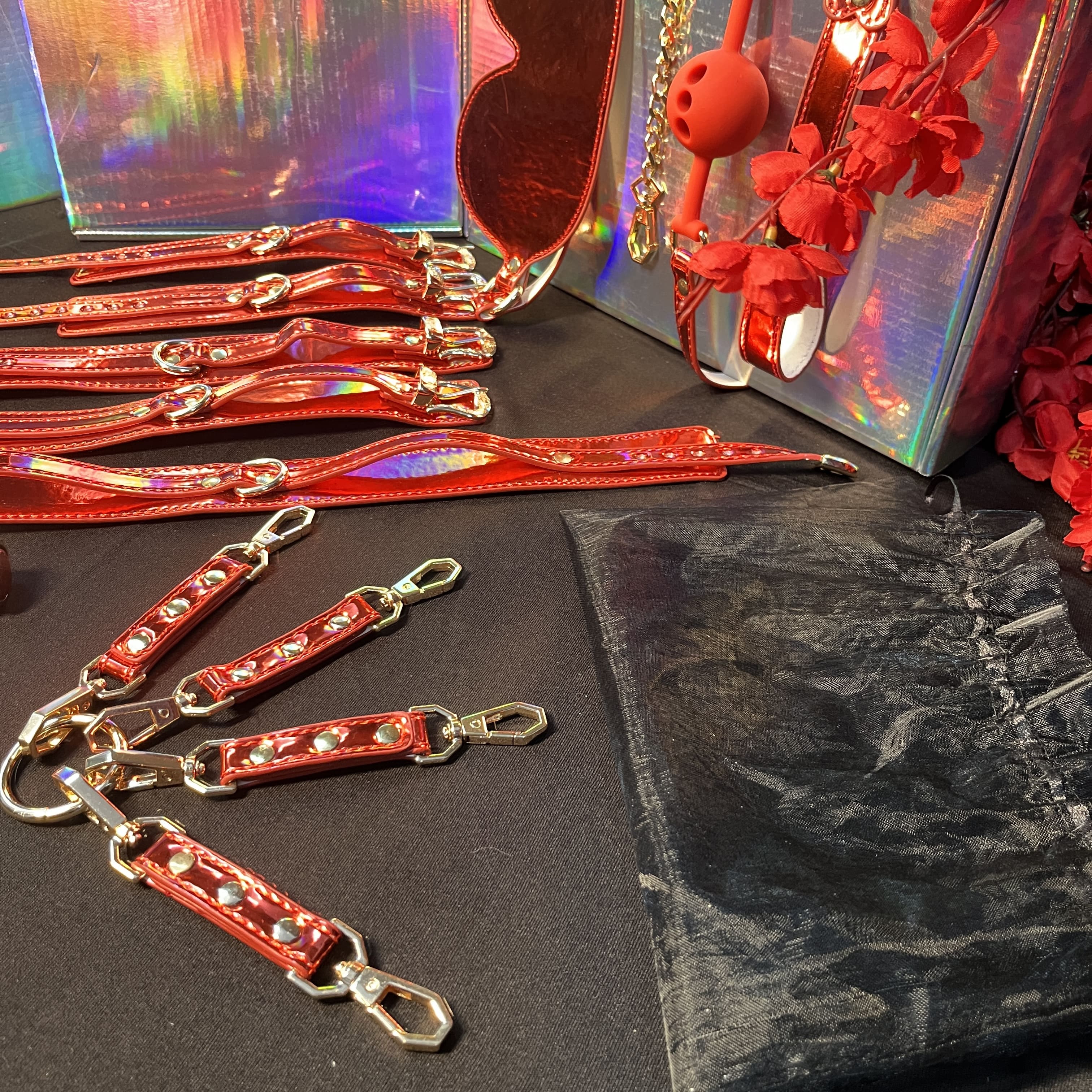 10Pc Shiny Bondage Restraint BDSM KIT