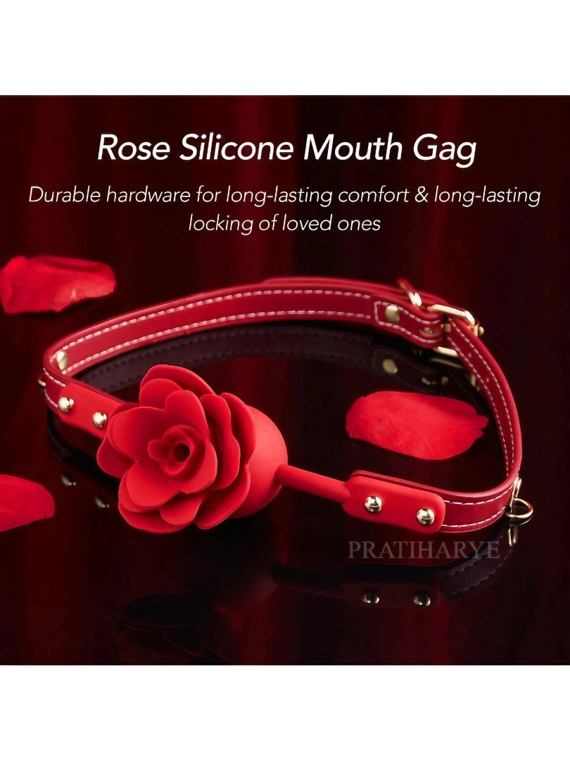 Premium Rose Gag Ball with Nipple Clamps