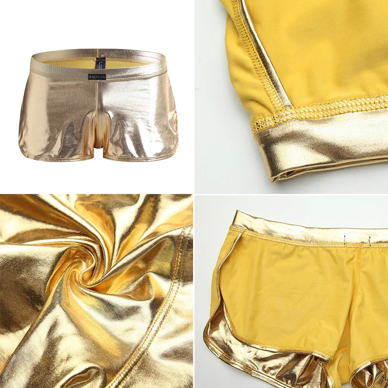 Faux Leather Side-Slit Trunks