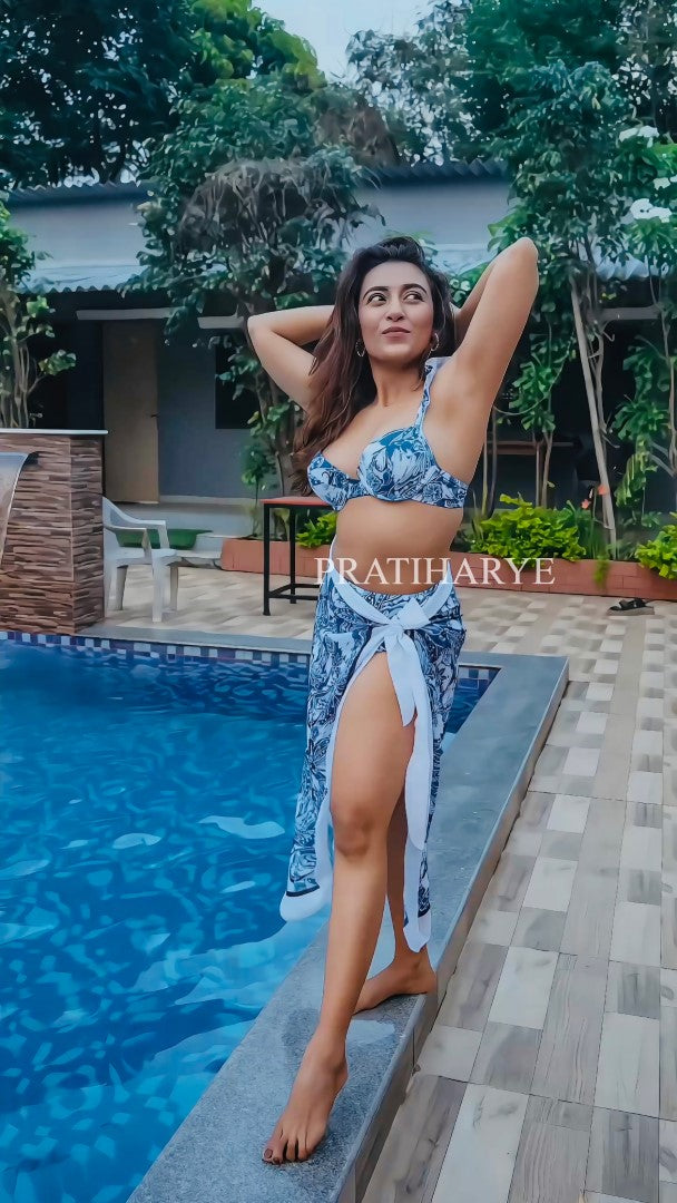 3pc Beachwear With Sarong | Pratiharye