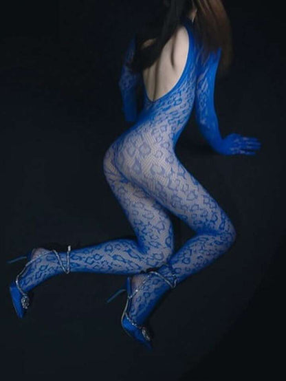 Blue Leopard Fishnet (NO GLOVES)