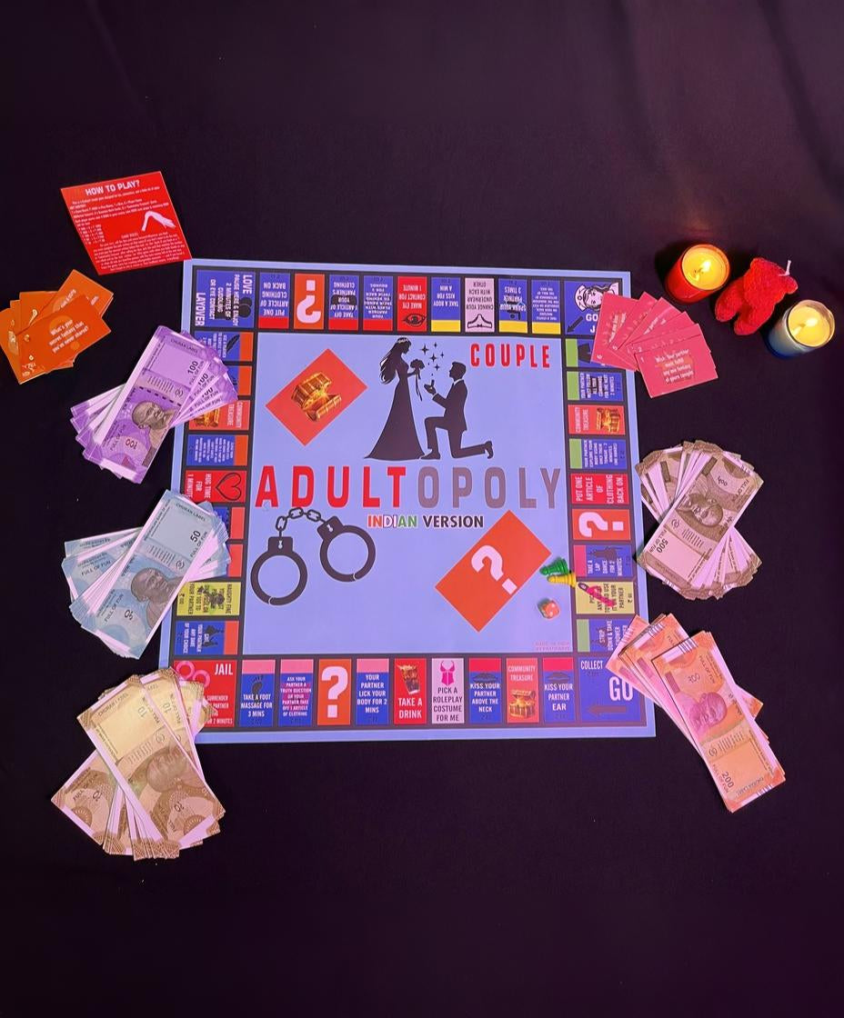sex card games
romantic card game for couples
naughty couple games
date night card game couples
Indian Version Adultopoly Board Game