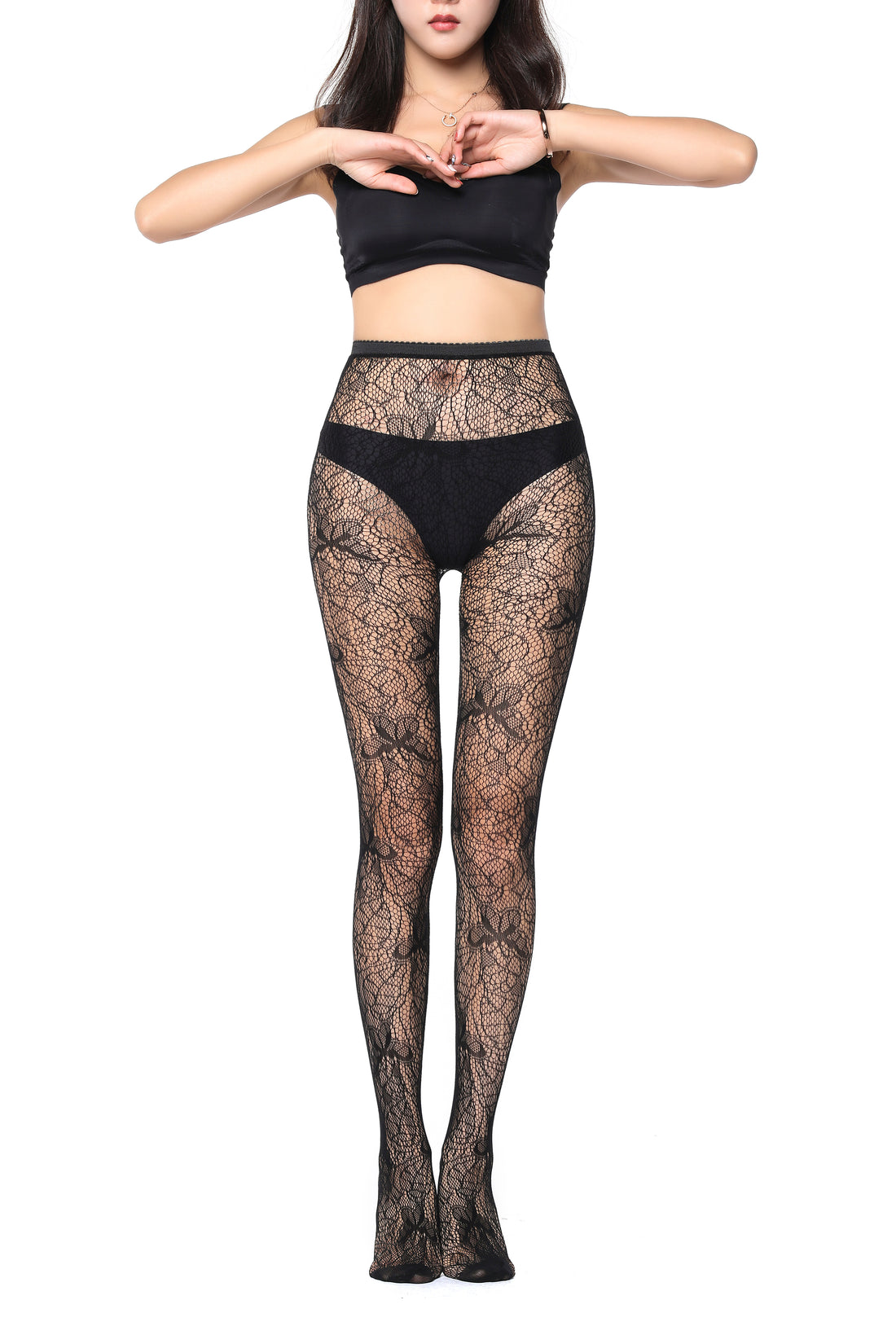 Classic Black Mesh Pantyhose Stockings
Sheer Fishnet Strips Pantyhose Stocking
Sheer Stripe Thigh-High Stockings
Lace Pattern High Waist Fishnet Pantyhose Stocking - D24