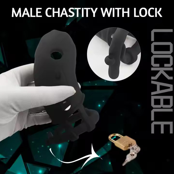 Silicone male chastity cage, soft chastity cage, flexible restraint device, lightweight chastity lock, silicone penis cage, Pratiharye Male Silicone Chastity Cage Lock
Male Silicone Chasity Cage lock