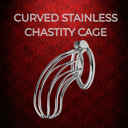 Curved steel chastity cage, curved ring chastity cage, stainless steel male cage, ergonomic chastity cage, male locking device, Pratiharye Curved Steel Men Chastity Cage
Metal Curved Designed Stainless Men Chastity Lock